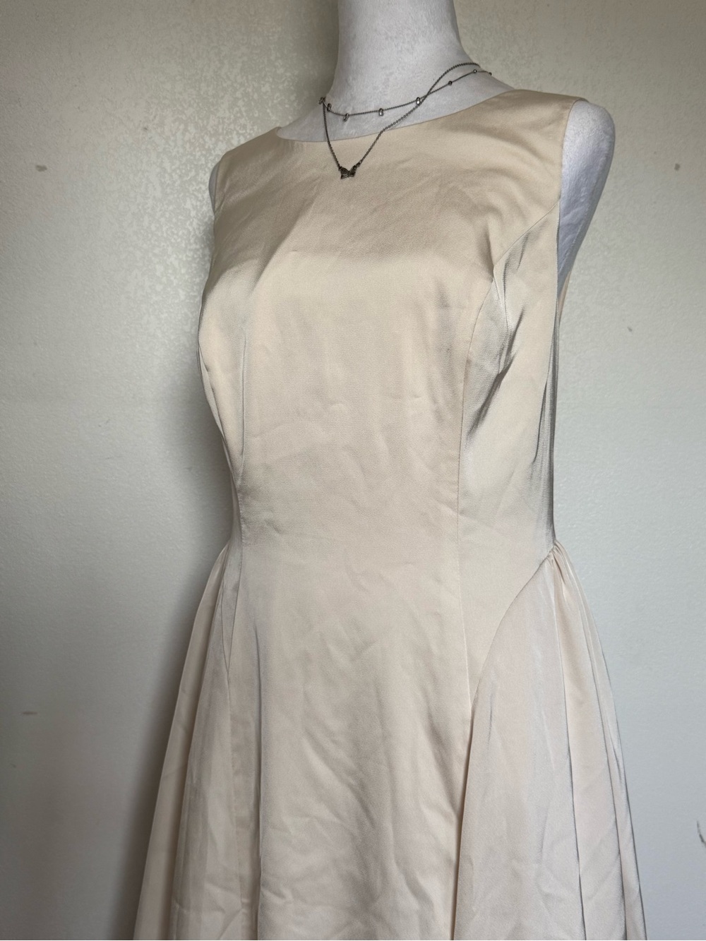 Azazie Beige Maxi Dress - Picture 3 of 6